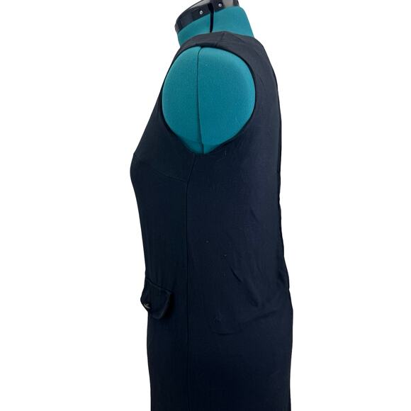 1960s Black Mod Shift Dress w/ Pockets | Size 12 | Vintage Classic - Picture 9 of 16